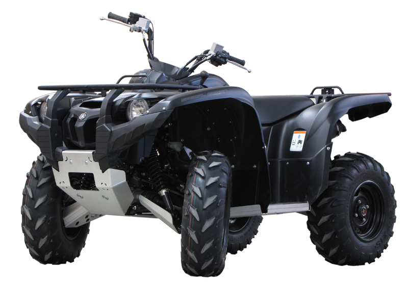 Kit plaques de protection aluminium pour quad Grizzly 700 (2014-2015) (aluminium) – protection châssis complète, robuste et durable
