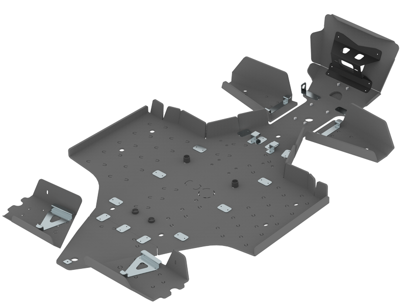 Kit plaques de protection plastique pour quad Sportsman Touring 850 (2015+), Sportsman Touring XP 1000 (-2017) (plastic) – protection châssis complète, robuste et durable
