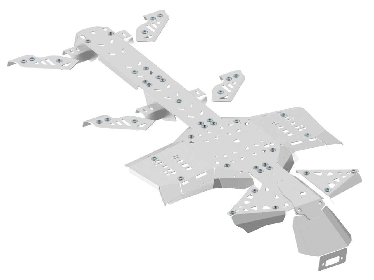 Kit plaques de protection aluminium pour quad Outlander 6x6 (2013-2016) (aluminium) – protection châssis complète, robuste et durable