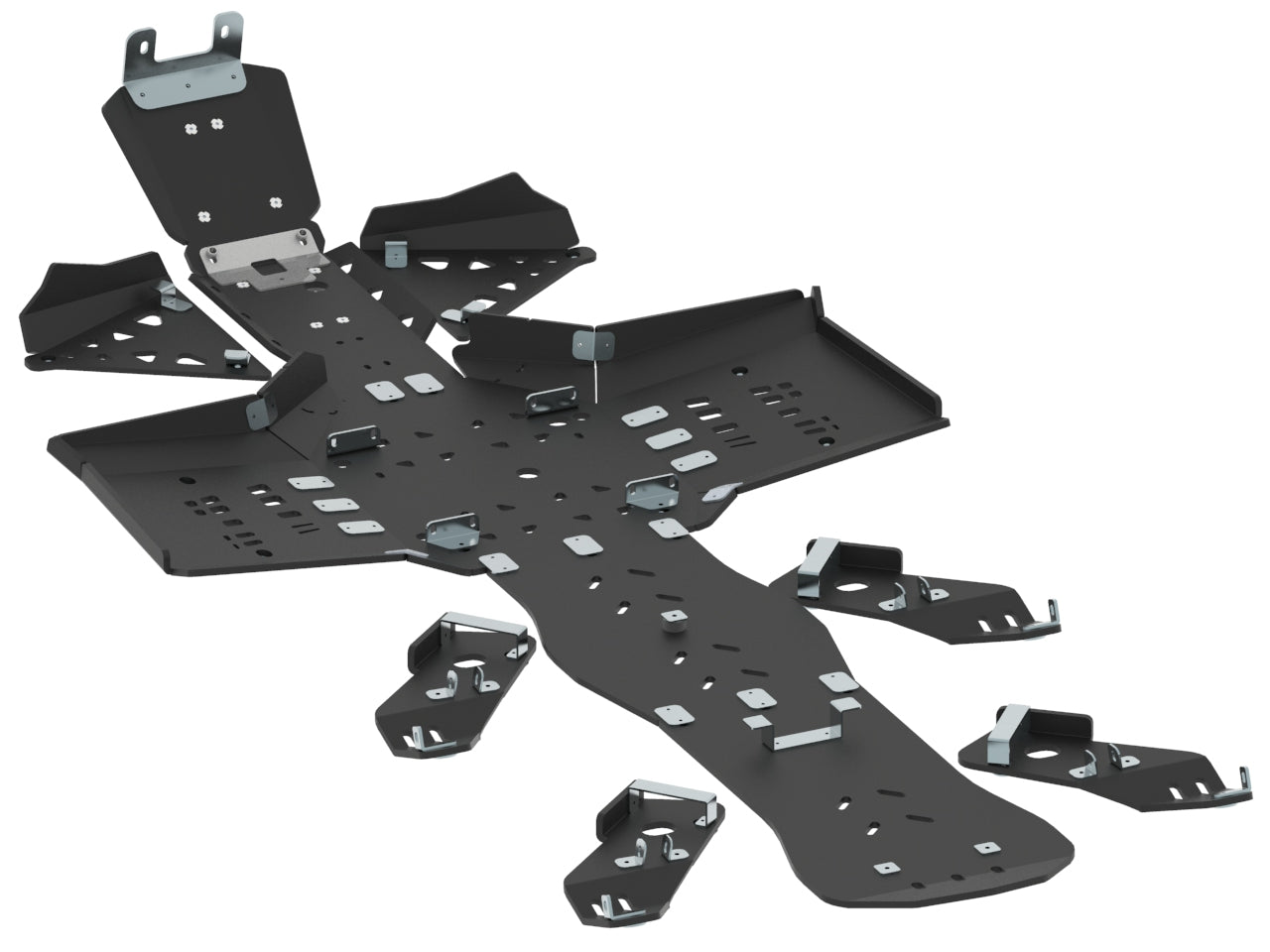 Kit plaques de protection plastique pour quad Outlander 6x6 (2017-2018) (plastic) – protection châssis complète, robuste et durable