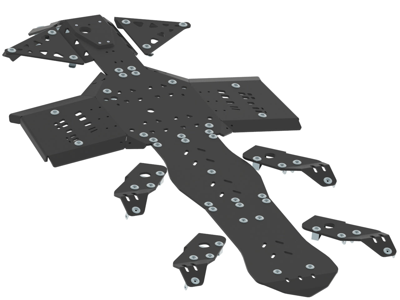 Kit plaques de protection plastique pour quad Outlander 6x6 (2017-2018) (plastic) – protection châssis complète, robuste et durable