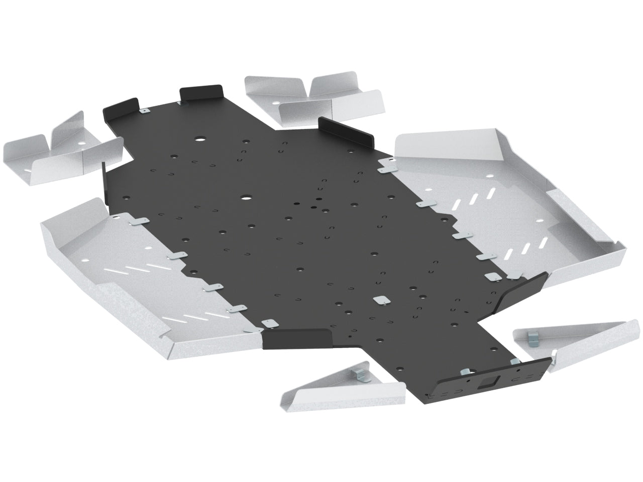 Kit plaques de protection aluminium pour quad Defender/Traxter (-2018) (aluminium/plastic) – protection châssis complète, robuste et durable