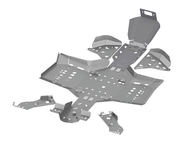 Kit plaques de protection aluminium pour quad Outlander G2 650/850/1000 (2019+), Outlander G2 Pro+ 450/570, Outlander X MR 650/850 (2019+), Outlander XXC (2023+) (aluminium) – protection châssis complète, robuste et durable