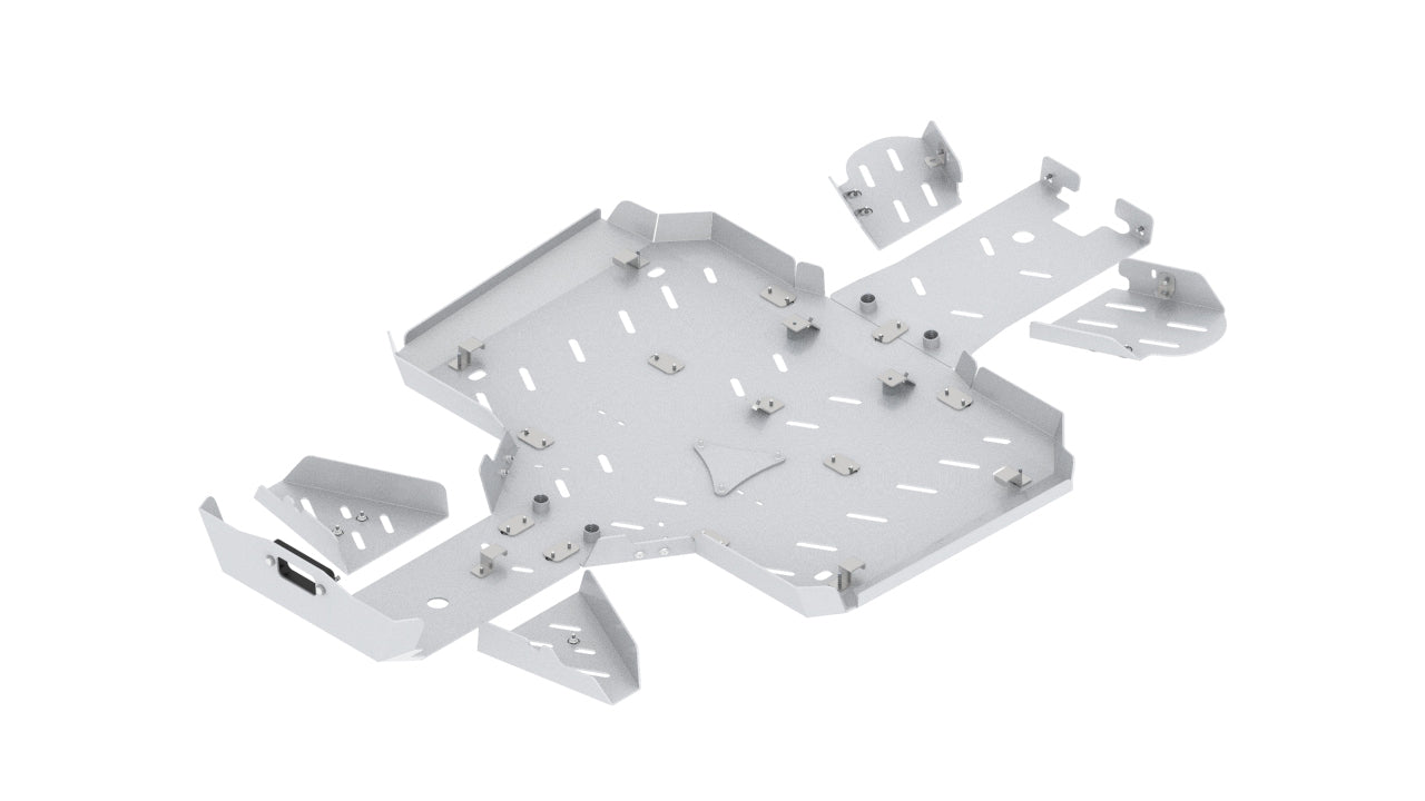 Kit plaques de protection aluminium pour quad CFORCE 600 Touring (2020+), CFORCE 625 Touring (-2022) (aluminium) – protection châssis complète, robuste et durable