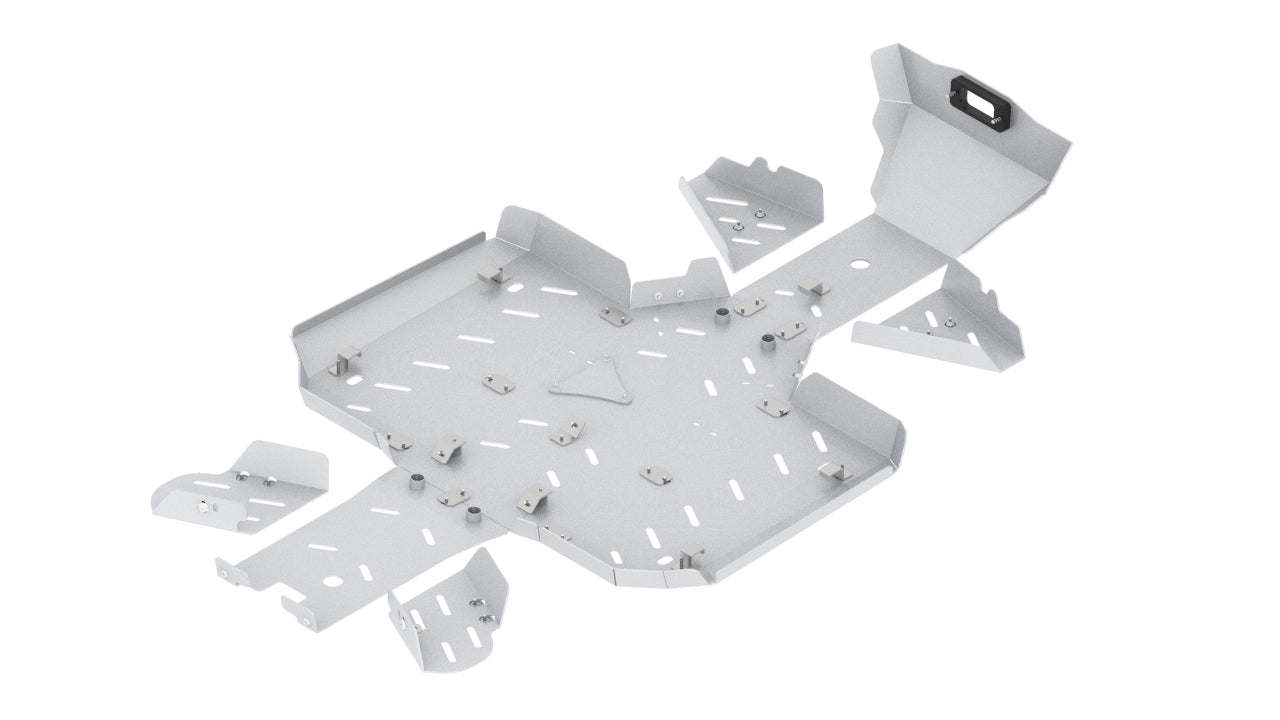 Kit plaques de protection aluminium pour quad CFORCE 600 Touring (2020+), CFORCE 625 Touring (-2022) (aluminium) – protection châssis complète, robuste et durable