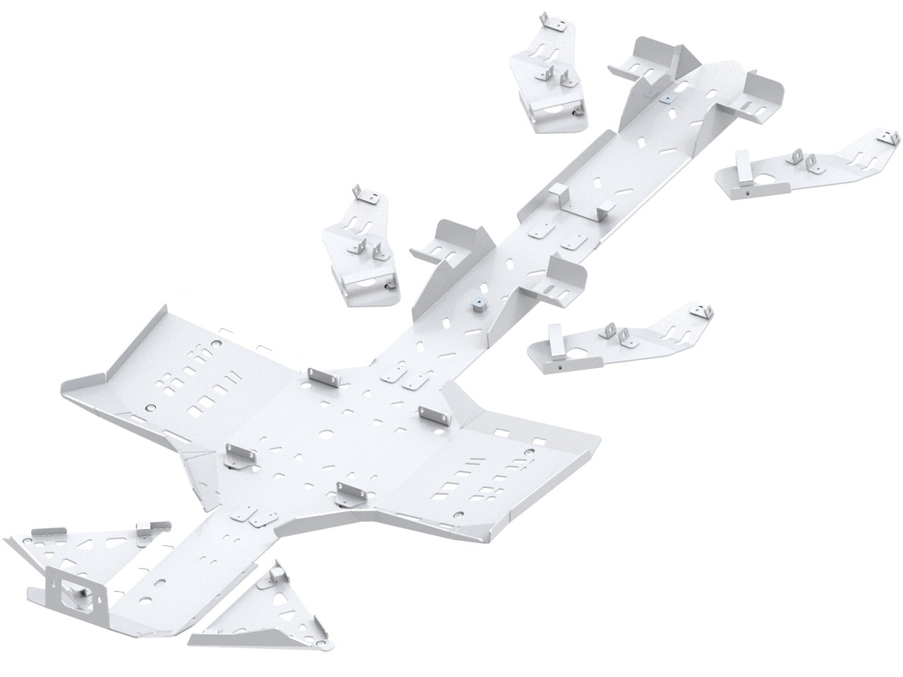 Kit plaques de protection aluminium pour quad Outlander 6x6 450 T (aluminium) – protection châssis complète, robuste et durable