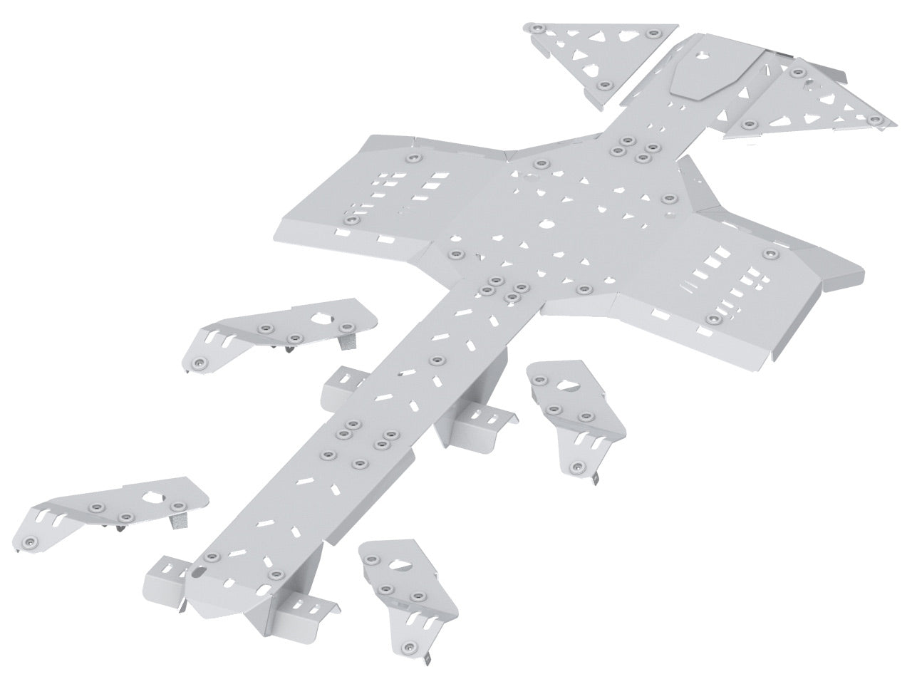 Kit plaques de protection aluminium pour quad Outlander 6x6 450 T (aluminium) – protection châssis complète, robuste et durable