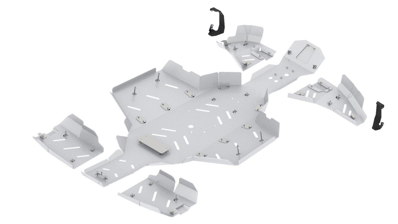 Kit plaques de protection aluminium pour quad Scrambler XP 1000 S (aluminium) – protection châssis complète, robuste et durable