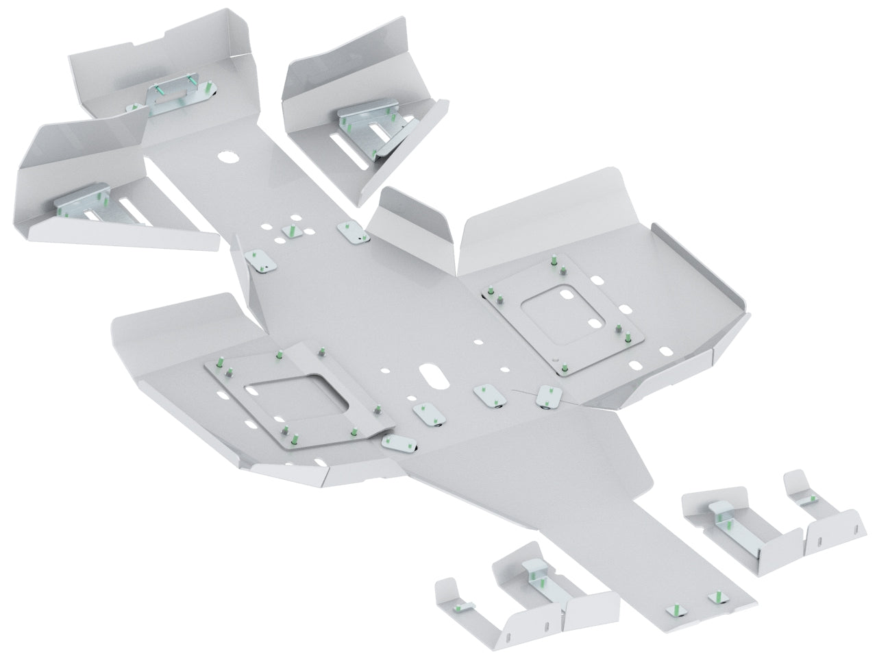 Kit plaques de protection aluminium pour quad Sportsman 570 (2021+) (aluminium) – protection châssis complète, robuste et durable