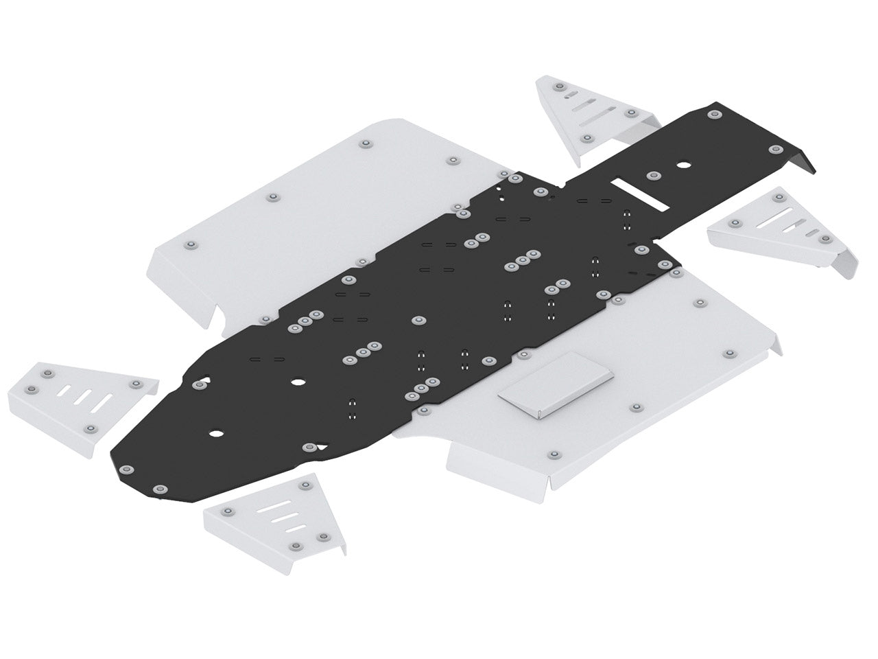 Kit plaques de protection aluminium pour quad Ranger 570 Nordic Pro (2022+), Ranger 570 SP (2022+) (aluminium / plastic) – protection châssis complète, robuste et durable