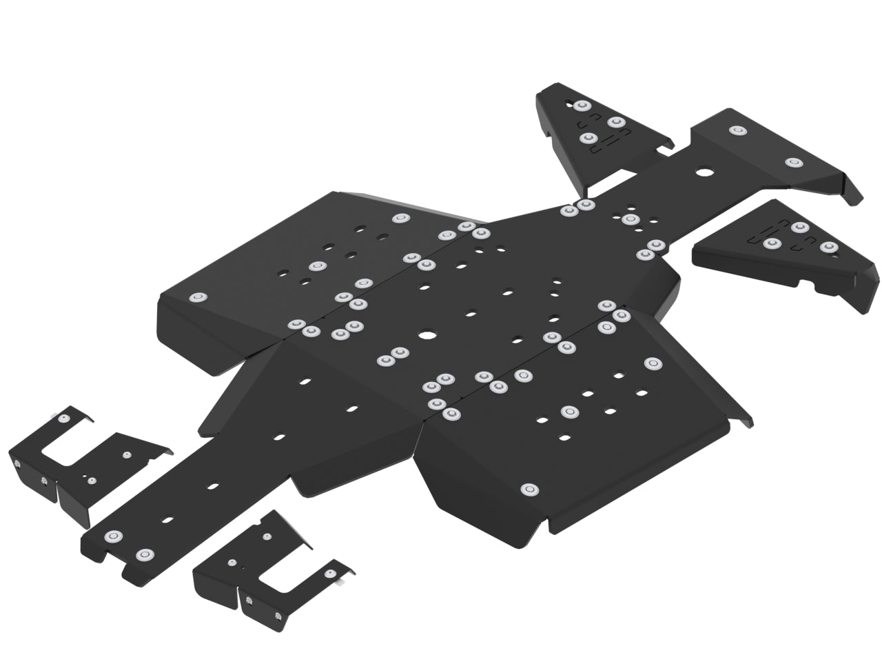 Kit plaques de protection plastique pour quad Sportsman Touring 570 (2024+) (plastic) – protection châssis complète, robuste et durable
