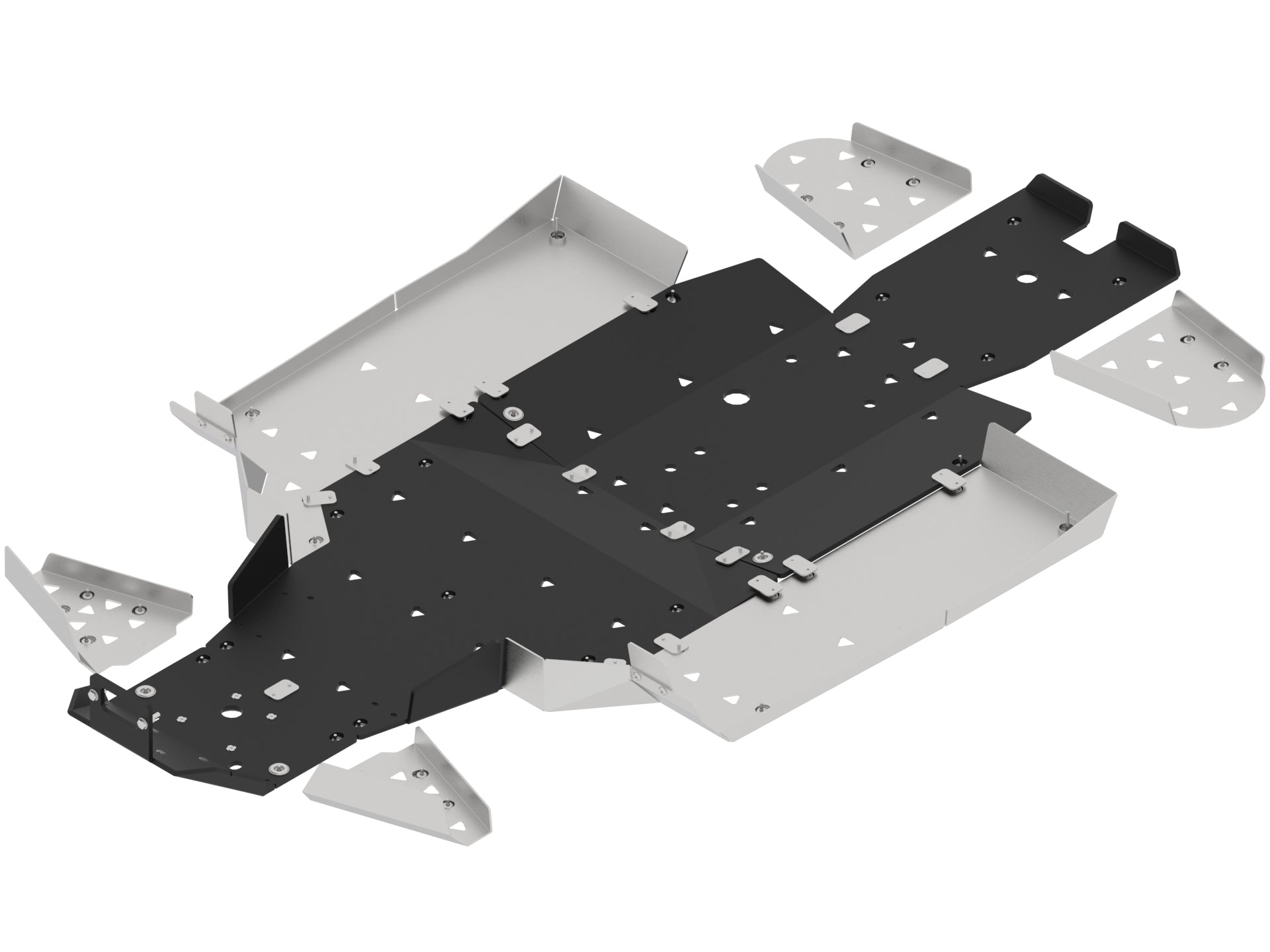 Kit plaques de protection aluminium pour quad 550 UTV (plastic-aluminium) – protection châssis complète, robuste et durable
