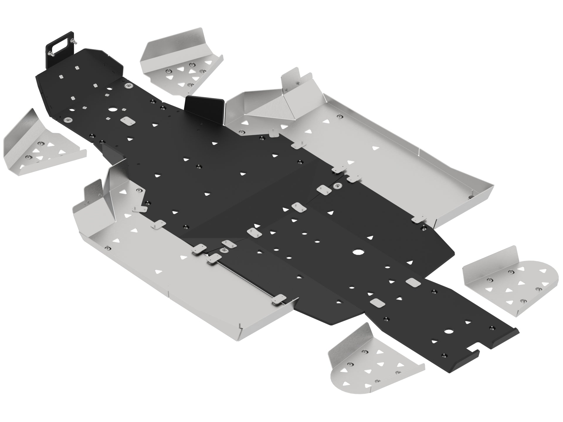 Kit plaques de protection aluminium pour quad 550 UTV (plastic-aluminium) – protection châssis complète, robuste et durable