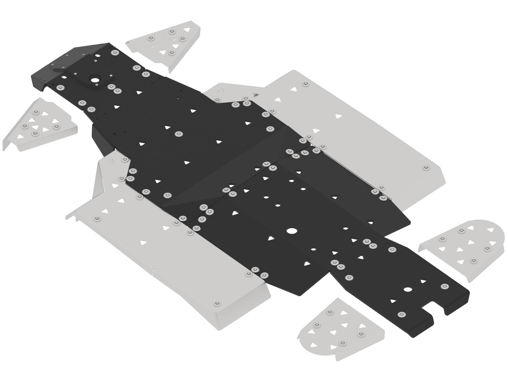 Kit plaques de protection aluminium pour quad 550 UTV (plastic-aluminium) – protection châssis complète, robuste et durable