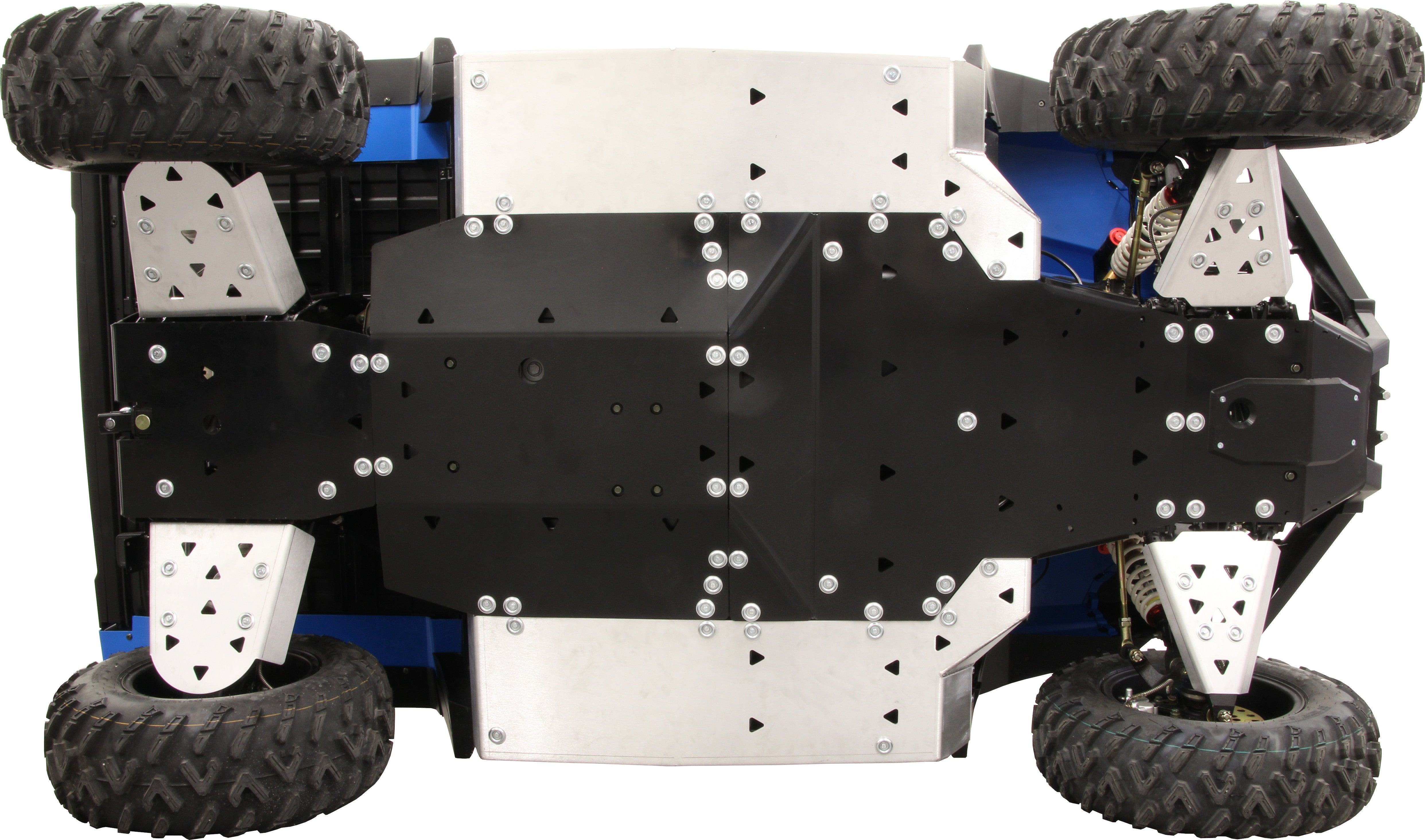 Kit plaques de protection aluminium pour quad 550 UTV (plastic-aluminium) – protection châssis complète, robuste et durable