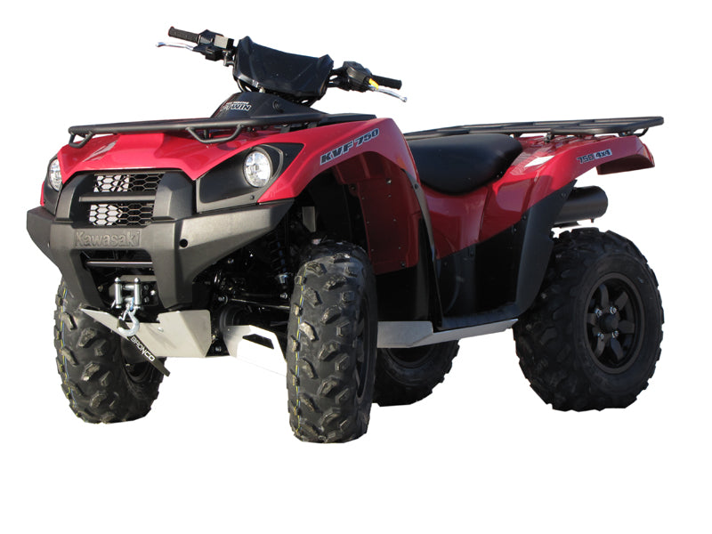 Kit plaques de protection aluminium pour quad KVF 650/750 BruteForce (aluminium) – protection châssis complète, robuste et durable