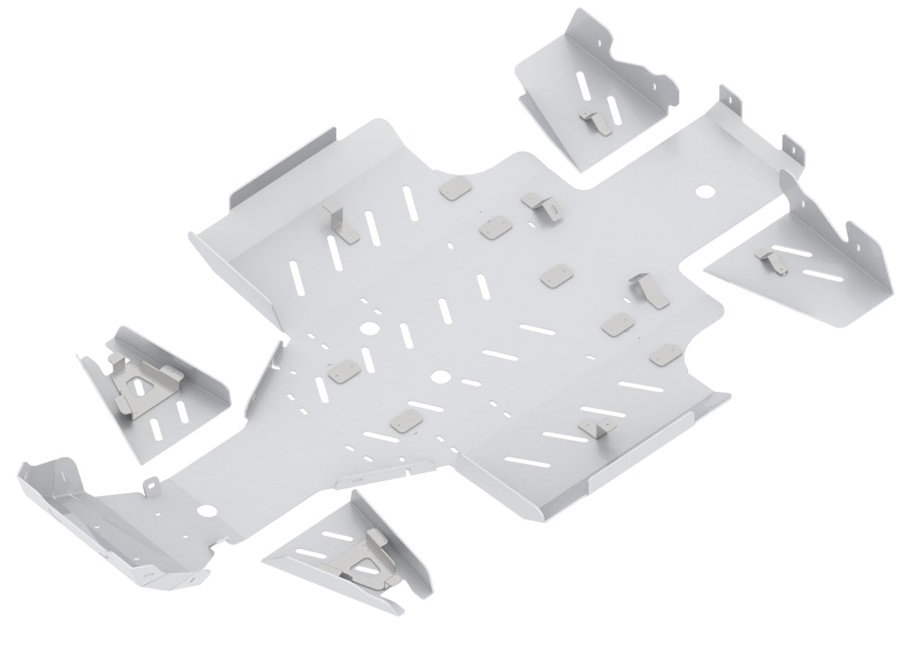 Kit plaques de protection aluminium pour quad KingQuad 500/750Axi (2019+), KingQuad 500/750Axi (EPS) (-2018) (aluminium) – protection châssis complète, robuste et durable