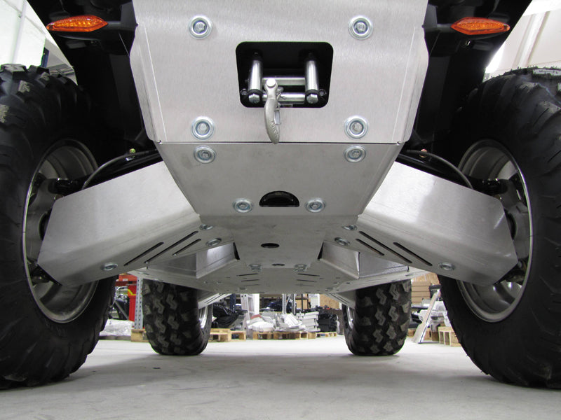 Kit plaques de protection aluminium pour quad Sportsman Touring 550, Sportsman Touring 850 (-2014) (aluminium) – protection châssis complète, robuste et durable
