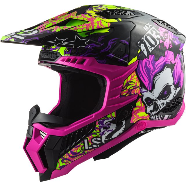 Casque LS2 MX703 X - Force Barrier Solid Carbon - Motorsvelay