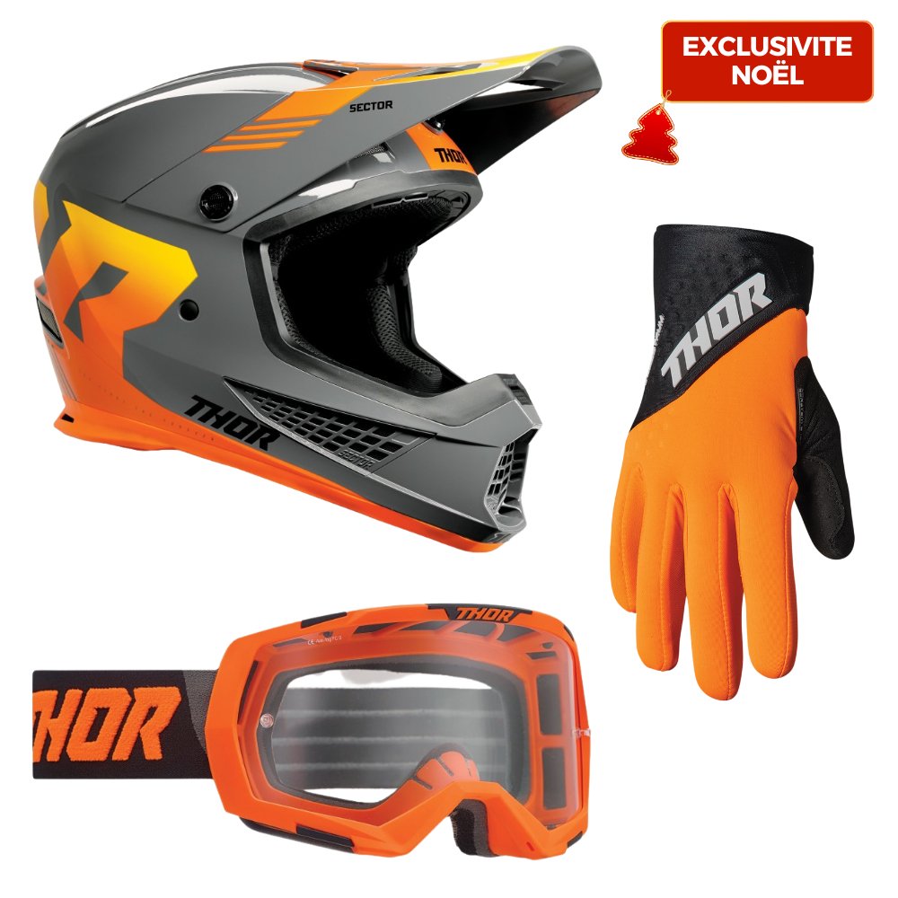 Pack Spécial Thor "Orange" Casque/Masque/Gant - Motorsvelay